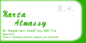 marta almassy business card